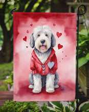 Load image into Gallery viewer, Old English Sheepdog Valentine’s Day Garden Flag – Dog-Themed Heart Yard Decor