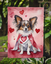 Load image into Gallery viewer, Papillon Valentine’s Day Garden Flag – Dog-Themed Heart Yard Decor