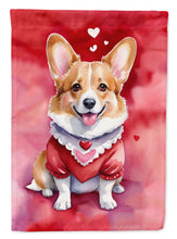 Load image into Gallery viewer, Corgi My Valentine House Flag