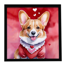 Load image into Gallery viewer, Corgi My Valentine Framed Metal Print