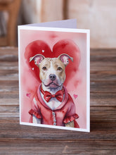 Load image into Gallery viewer, Pit Bull Terrier My Valentine Greeting Cards - Blank Note Cards – 8-Pack of Artist-Designed Cards with Envelopes