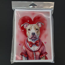 Load image into Gallery viewer, Pit Bull Terrier My Valentine Greeting Cards - Blank Note Cards – 8-Pack of Artist-Designed Cards with Envelopes