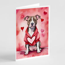 Load image into Gallery viewer, Pit Bull Terrier My Valentine Greeting Cards - Blank Note Cards – 8-Pack of Artist-Designed Cards with Envelopes