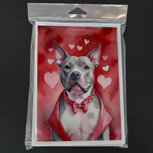 Load image into Gallery viewer, Pit Bull Terrier My Valentine Greeting Cards - Blank Note Cards – 8-Pack of Artist-Designed Cards with Envelopes