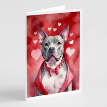 Load image into Gallery viewer, Pit Bull Terrier My Valentine Greeting Cards - Blank Note Cards – 8-Pack of Artist-Designed Cards with Envelopes