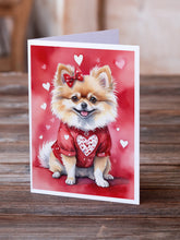 Load image into Gallery viewer, Pomeranian My Valentine Greeting Cards - Blank Note Cards – 8-Pack of Artist-Designed Cards with Envelopes