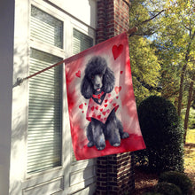 Load image into Gallery viewer, Black Poodle My Valentine House Flag