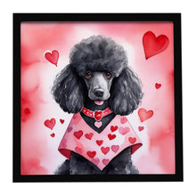 Load image into Gallery viewer, Black Poodle My Valentine Framed Metal Print
