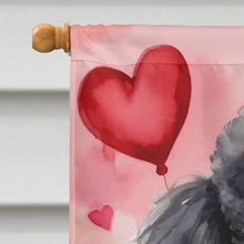 Load image into Gallery viewer, Black Poodle My Valentine House Flag