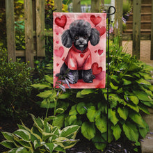 Load image into Gallery viewer, Black Poodle Valentine’s Day Garden Flag – Dog-Themed Heart Yard Decor