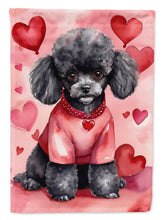 Load image into Gallery viewer, Black Poodle Valentine’s Day Garden Flag – Dog-Themed Heart Yard Decor