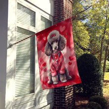 Load image into Gallery viewer, Chocolate Poodle My Valentine House Flag