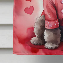 Load image into Gallery viewer, Chocolate Poodle My Valentine House Flag