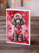 Load image into Gallery viewer, Chocolate Poodle My Valentine Greeting Cards - Blank Note Cards – 8-Pack of Artist-Designed Cards with Envelopes