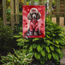 Load image into Gallery viewer, Chocolate Poodle Valentine’s Day Garden Flag – Dog-Themed Heart Yard Decor