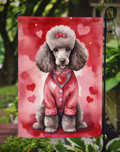 Load image into Gallery viewer, Chocolate Poodle Valentine’s Day Garden Flag – Dog-Themed Heart Yard Decor