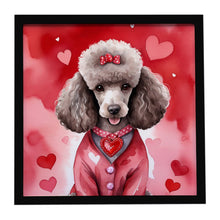Load image into Gallery viewer, Chocolate Poodle My Valentine Framed Metal Print