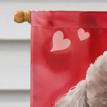 Load image into Gallery viewer, Chocolate Poodle My Valentine House Flag