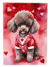 Load image into Gallery viewer, Chocolate Poodle My Valentine House Flag