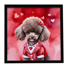 Load image into Gallery viewer, Chocolate Poodle My Valentine Framed Metal Print