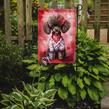 Load image into Gallery viewer, Chocolate Poodle Valentine’s Day Garden Flag – Dog-Themed Heart Yard Decor
