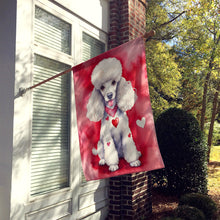 Load image into Gallery viewer, White Poodle My Valentine House Flag