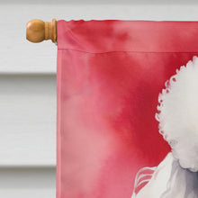 Load image into Gallery viewer, White Poodle My Valentine House Flag