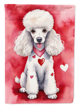 Load image into Gallery viewer, White Poodle Valentine’s Day Garden Flag – Dog-Themed Heart Yard Decor