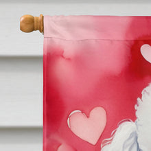 Load image into Gallery viewer, White Poodle My Valentine House Flag