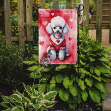Load image into Gallery viewer, White Poodle Valentine’s Day Garden Flag – Dog-Themed Heart Yard Decor
