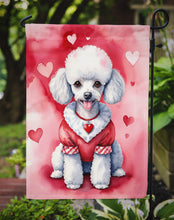 Load image into Gallery viewer, White Poodle Valentine’s Day Garden Flag – Dog-Themed Heart Yard Decor