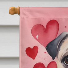 Load image into Gallery viewer, Pug My Valentine House Flag