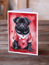 Load image into Gallery viewer, Pug My Valentine Greeting Cards - Blank Note Cards – 8-Pack of Artist-Designed Cards with Envelopes