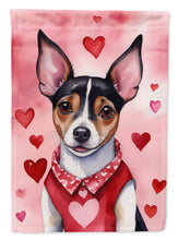 Load image into Gallery viewer, Rat Terrier Valentine’s Day Garden Flag – Dog-Themed Heart Yard Decor