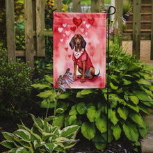 Load image into Gallery viewer, Redbone Coonhound Valentine’s Day Garden Flag – Dog-Themed Heart Yard Decor