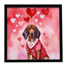 Load image into Gallery viewer, Redbone Coonhound My Valentine Framed Metal Print