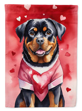 Load image into Gallery viewer, Rottweiler Valentine’s Day Garden Flag – Dog-Themed Heart Yard Decor