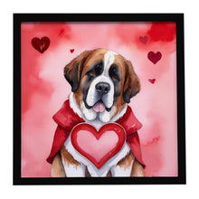 Load image into Gallery viewer, Saint Bernard My Valentine Framed Metal Print