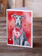 Load image into Gallery viewer, Scottish Deerhound My Valentine Greeting Cards - Blank Note Cards – 8-Pack of Artist-Designed Cards with Envelopes