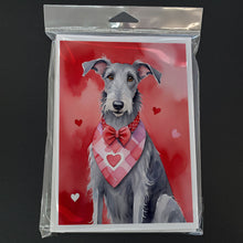 Load image into Gallery viewer, Scottish Deerhound My Valentine Greeting Cards - Blank Note Cards – 8-Pack of Artist-Designed Cards with Envelopes