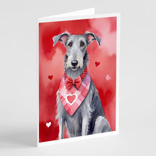 Load image into Gallery viewer, Scottish Deerhound My Valentine Greeting Cards - Blank Note Cards – 8-Pack of Artist-Designed Cards with Envelopes