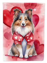 Load image into Gallery viewer, Sheltie Valentine’s Day Garden Flag – Dog-Themed Heart Yard Decor