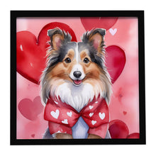 Load image into Gallery viewer, Sheltie My Valentine Framed Metal Print
