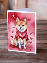 Load image into Gallery viewer, Shiba Inu My Valentine Greeting Cards - Blank Note Cards – 8-Pack of Artist-Designed Cards with Envelopes