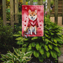 Load image into Gallery viewer, Shiba Inu Valentine’s Day Garden Flag – Dog-Themed Heart Yard Decor
