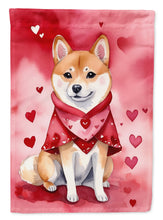 Load image into Gallery viewer, Shiba Inu Valentine’s Day Garden Flag – Dog-Themed Heart Yard Decor