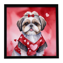 Load image into Gallery viewer, Shih Tzu My Valentine Framed Metal Print