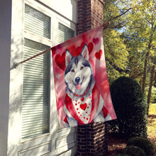 Load image into Gallery viewer, Siberian Husky My Valentine House Flag