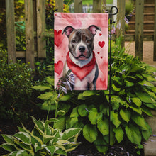 Load image into Gallery viewer, Staffordshire Bull Terrier Valentine’s Day Garden Flag – Dog-Themed Heart Yard Decor