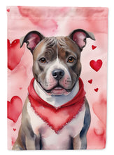 Load image into Gallery viewer, Staffordshire Bull Terrier Valentine’s Day Garden Flag – Dog-Themed Heart Yard Decor
